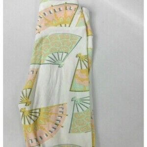 LuLaRoe Girls Tween Leggings White with Fan Fans Pattern New